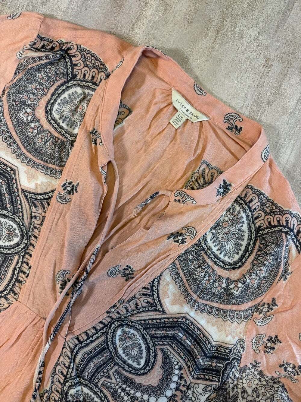 Paisley Print Long Sleeve Blouse